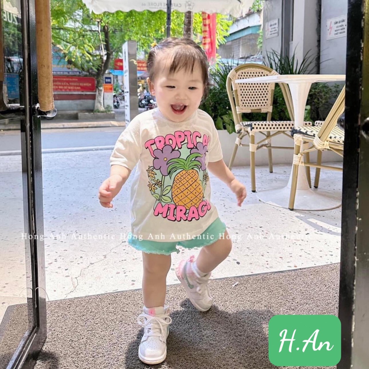 24HAVN01.54 - SÉT ÁO PHÔNG QUẦN KAKI 2M TRÁI CÂY BÉ GÁI