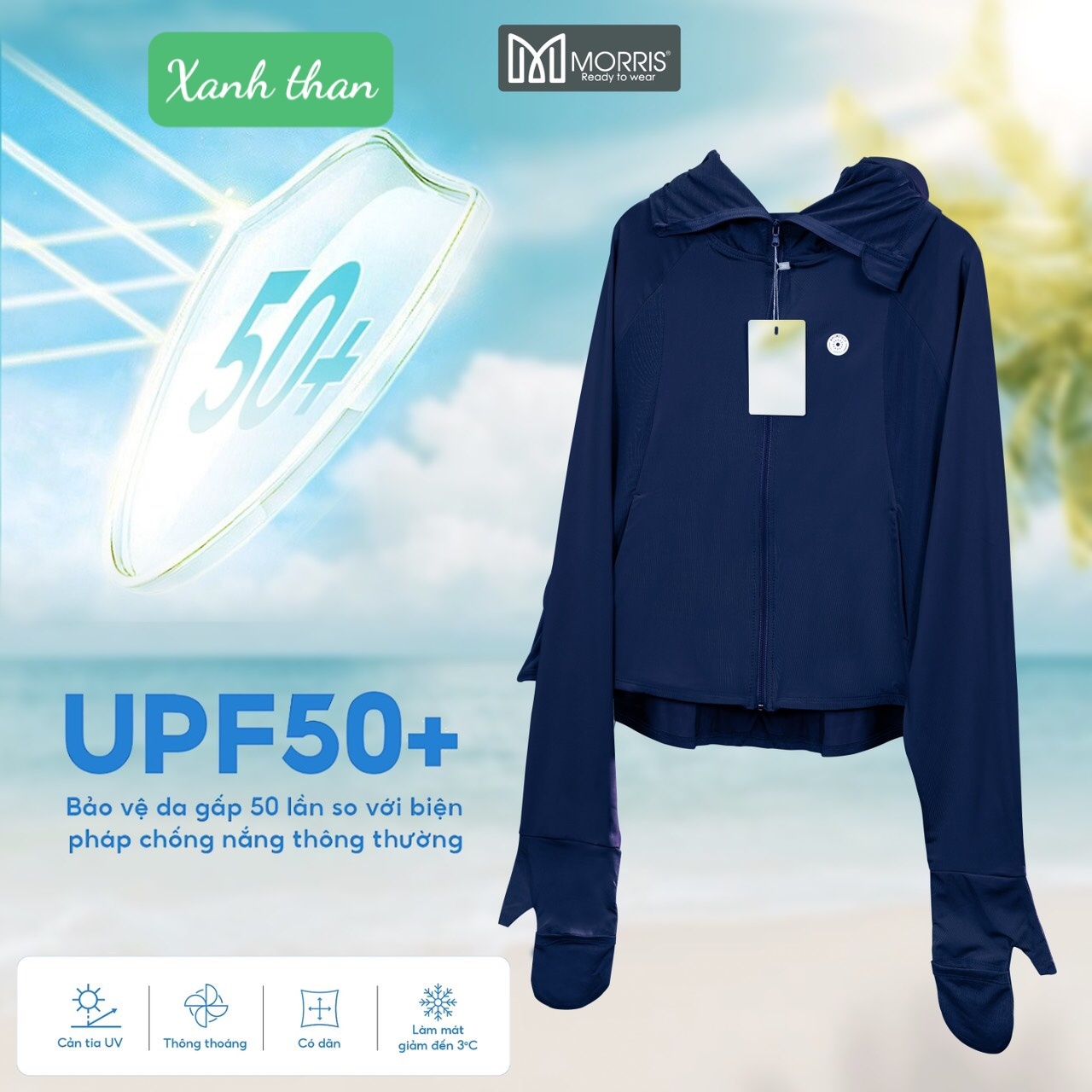 24HAVN06.223 - ÁO CHỐNG NẮNG MORRIS CÁNH DƠI