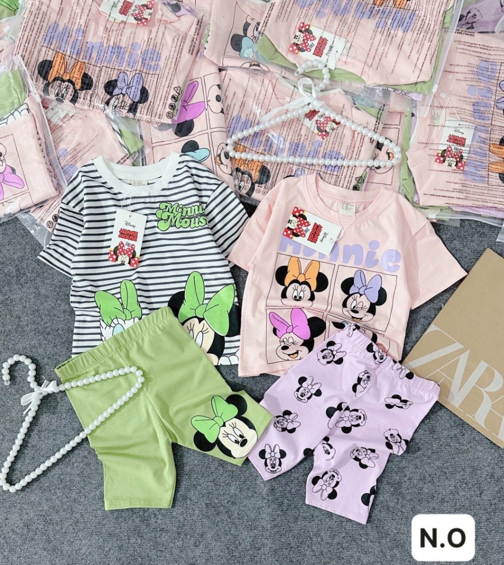 24HAVN04.233 - SET 2 BỘ MICKEY MINNIE MIX QUẦN LG BÉ GÁI