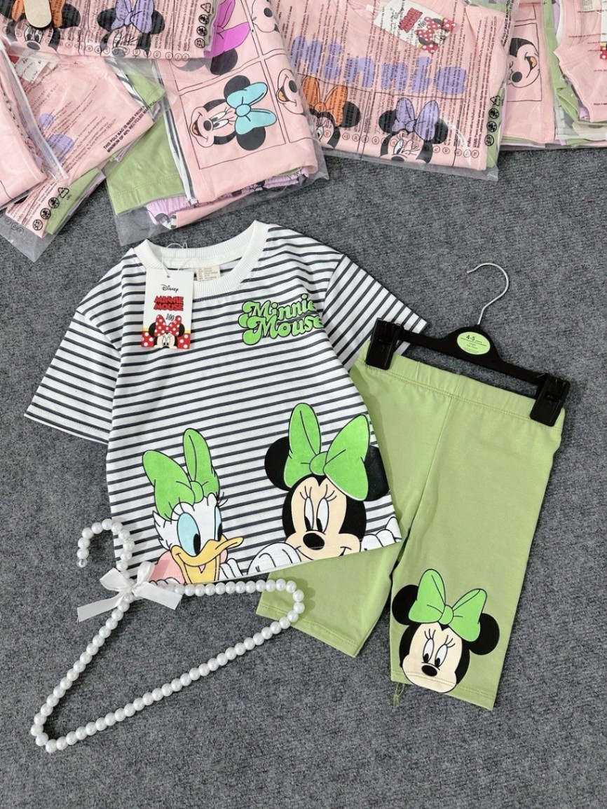 24HAVN04.233 - SET 2 BỘ MICKEY MINNIE MIX QUẦN LG BÉ GÁI