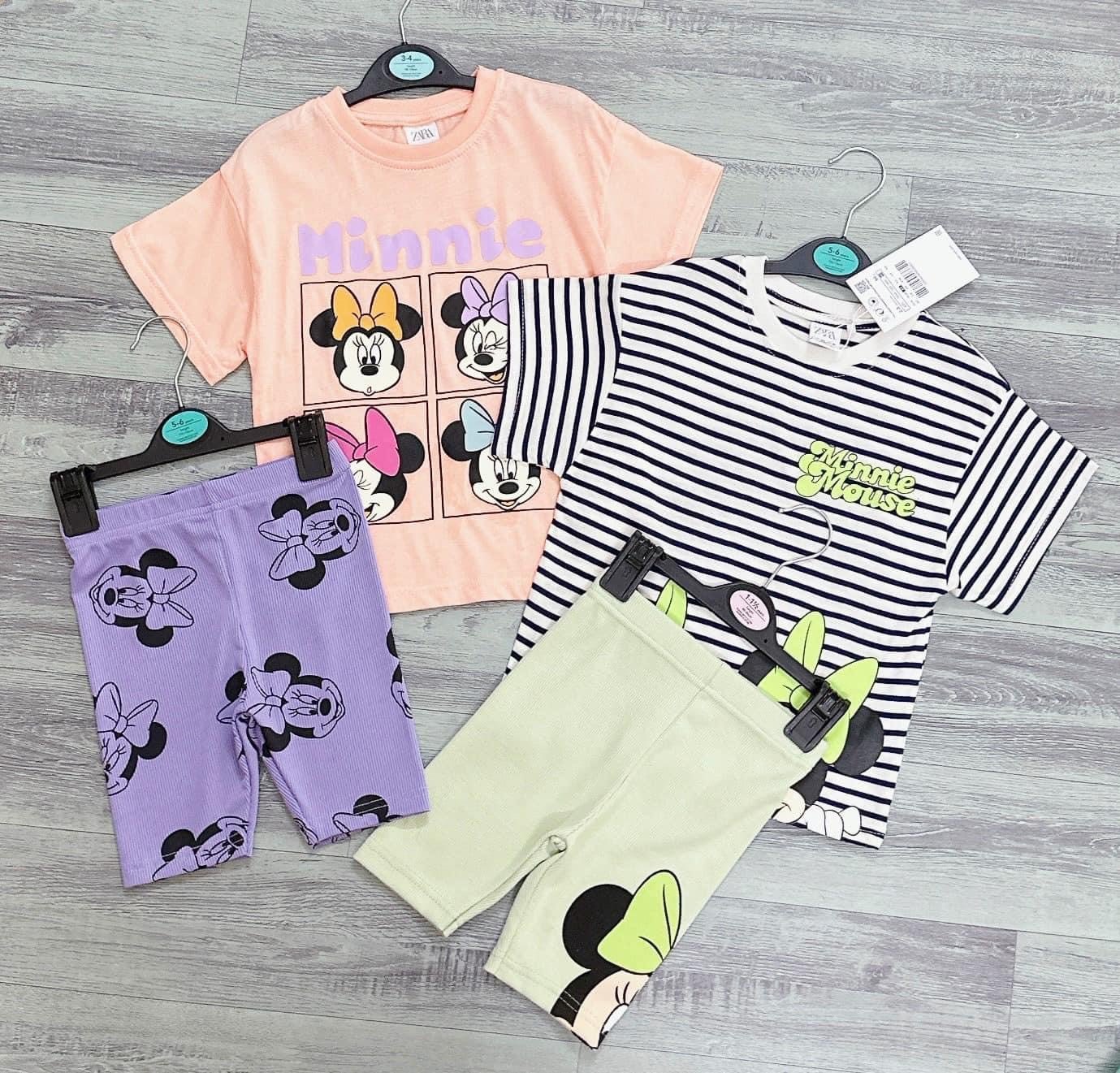 24HAVN04.233 - SET 2 BỘ MICKEY MINNIE MIX QUẦN LG BÉ GÁI
