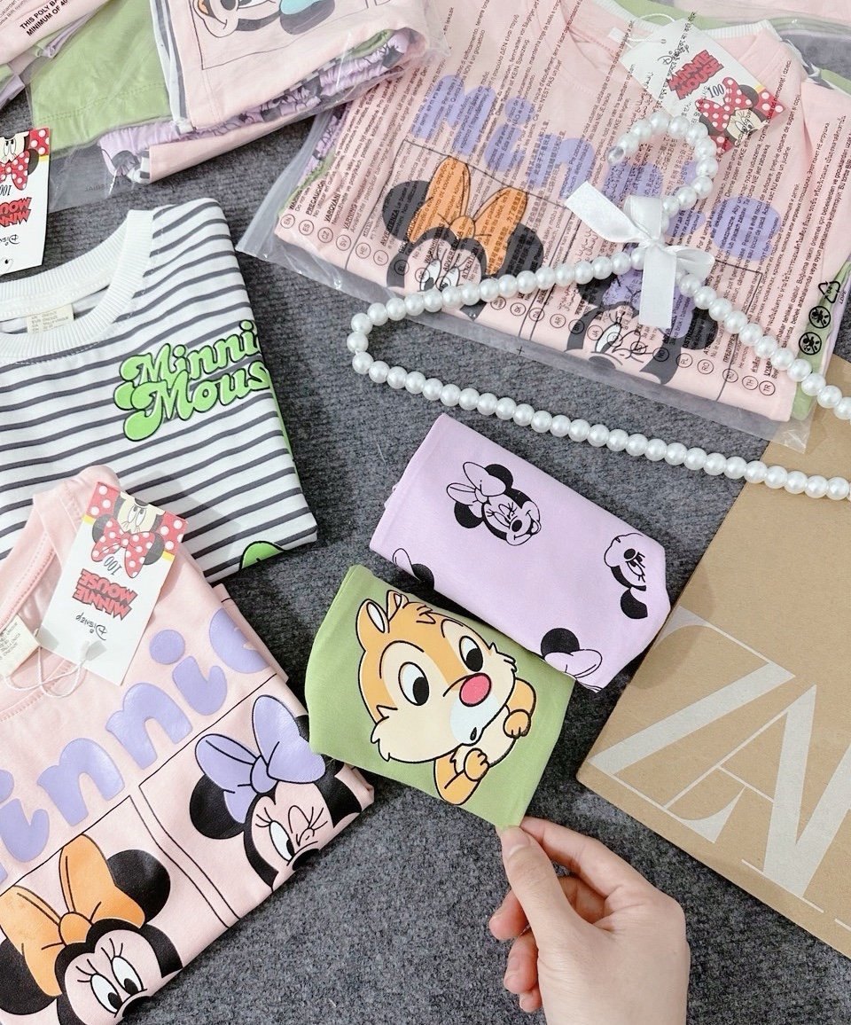 24HAVN04.233 - SET 2 BỘ MICKEY MINNIE MIX QUẦN LG BÉ GÁI