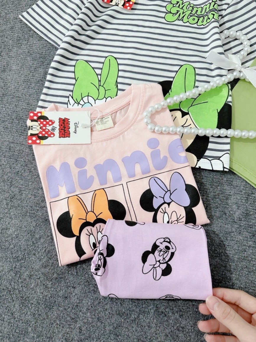 24HAVN04.233 - SET 2 BỘ MICKEY MINNIE MIX QUẦN LG BÉ GÁI