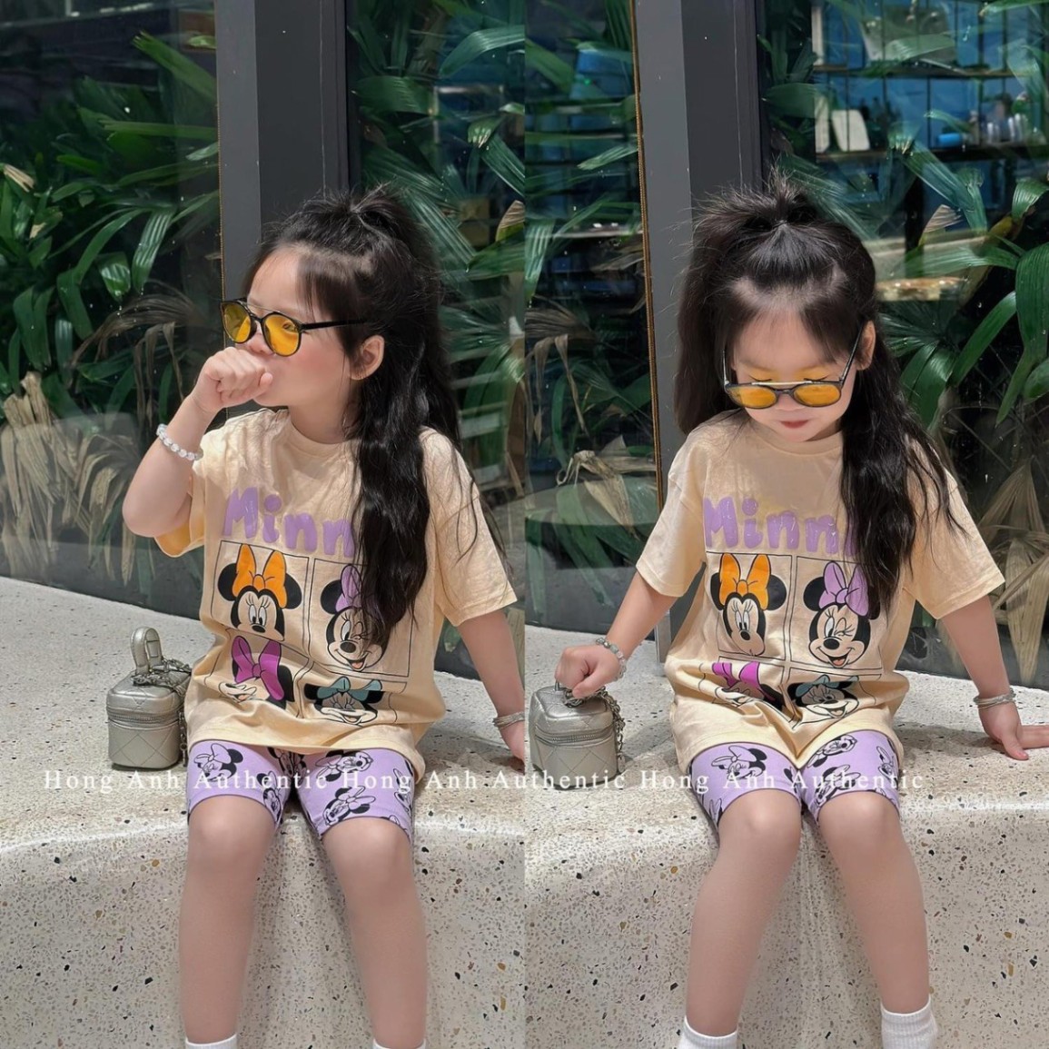 24HAVN04.233 - SET 2 BỘ MICKEY MINNIE MIX QUẦN LG BÉ GÁI