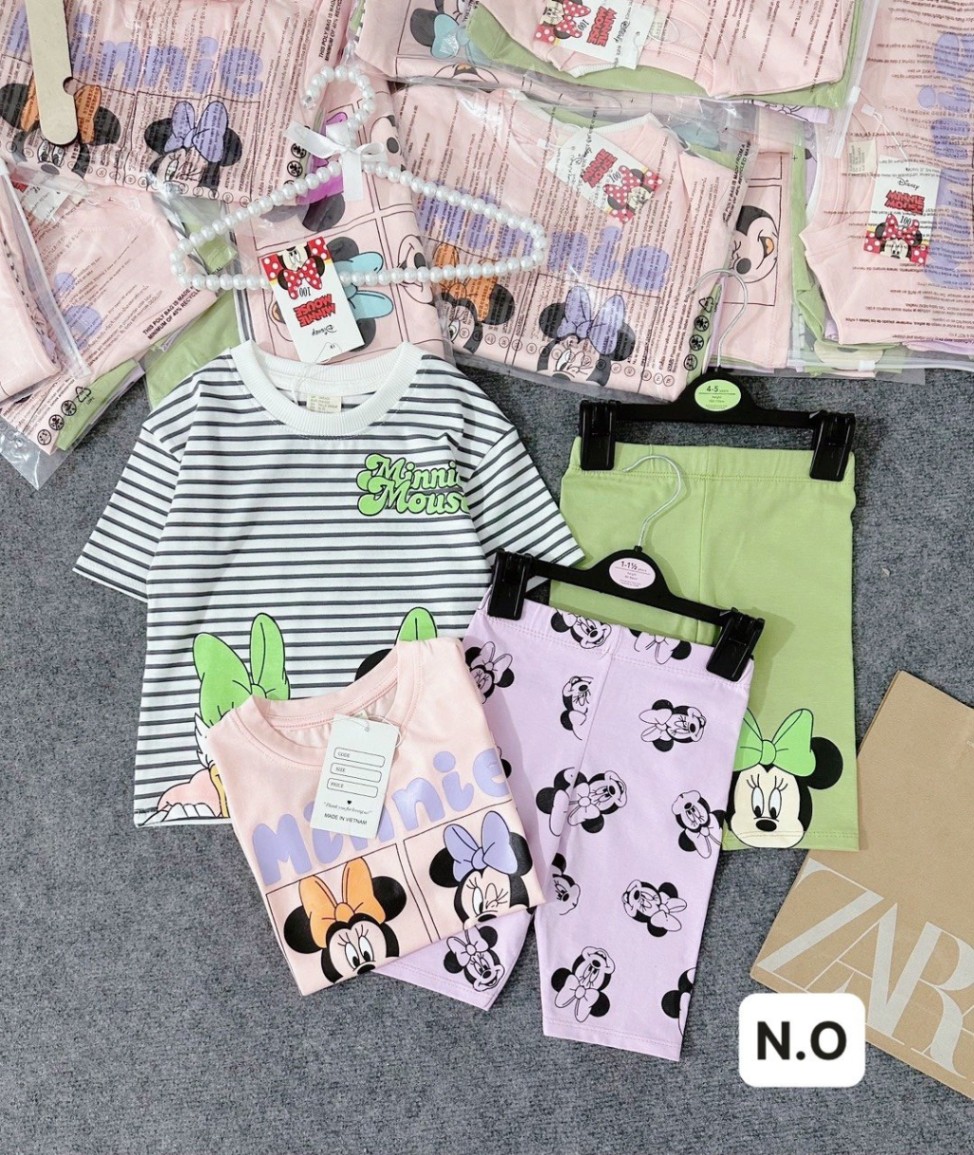 24HAVN04.233 - SET 2 BỘ MICKEY MINNIE MIX QUẦN LG BÉ GÁI