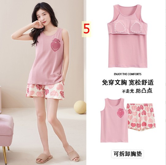 24HH273.16 - BỘ BA LỖ cotton KÈM BRA