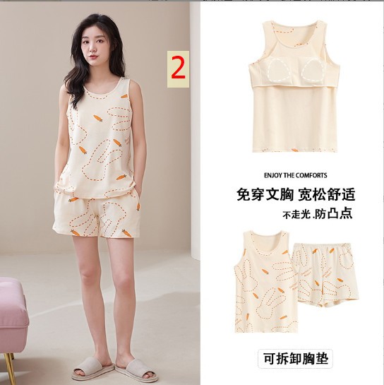 24HH273.16 - BỘ BA LỖ cotton KÈM BRA