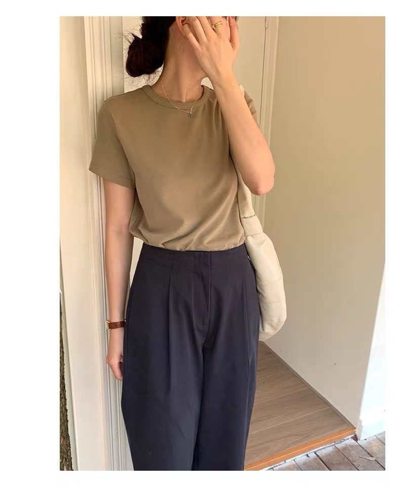 24HH283.05 - ÁO THUN TRƠN BASIC HÀN QUỐC