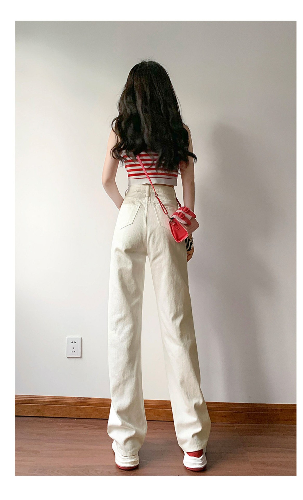 24HH283.08 - JEANS ỐNG SUÔNG CẠP CAO