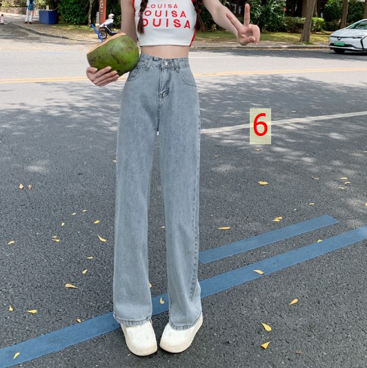24HH283.08 - JEANS ỐNG SUÔNG CẠP CAO