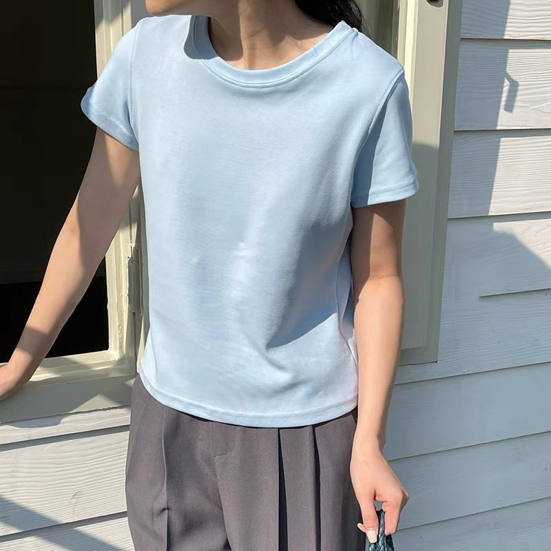 24HH283.05 - ÁO THUN TRƠN BASIC HÀN QUỐC