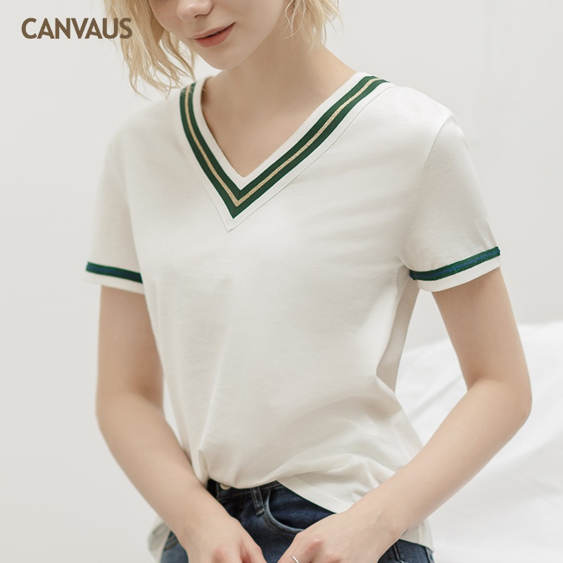 24HH293.12 - ÁO CỔ V CANVAUS