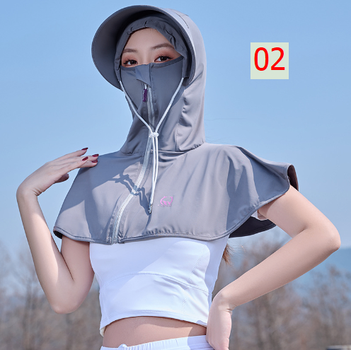 24HA303.14 - MŨ KÈM KHẨU TRANG CHỐNG NẮNG TRÙM VAI