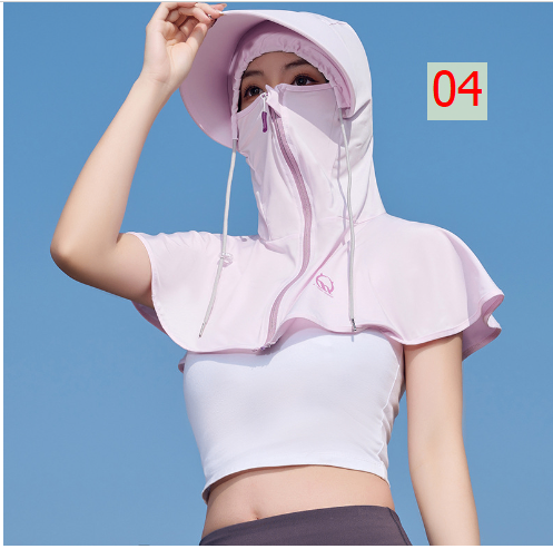 24HA303.14 - MŨ KÈM KHẨU TRANG CHỐNG NẮNG TRÙM VAI