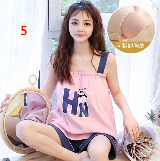 24HH313.02 - SET NGỦ COTTON KÈM BRA