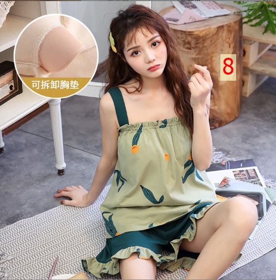 24HH313.02 - SET NGỦ COTTON KÈM BRA
