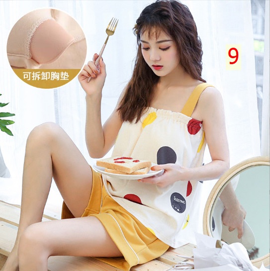 24HH313.02 - SET NGỦ COTTON KÈM BRA