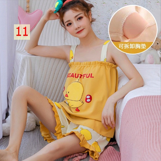 24HH313.02 - SET NGỦ COTTON KÈM BRA