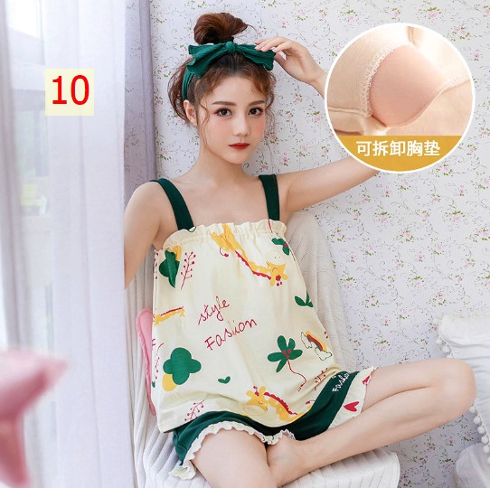 24HH313.02 - SET NGỦ COTTON KÈM BRA