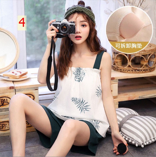 24HH313.02 - SET NGỦ COTTON KÈM BRA