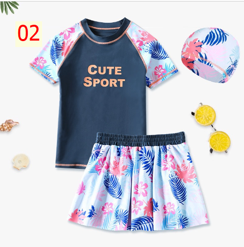 24HA14.07 - SET BỘ BƠI KÈM BRA + MŨ BÉ GÁI