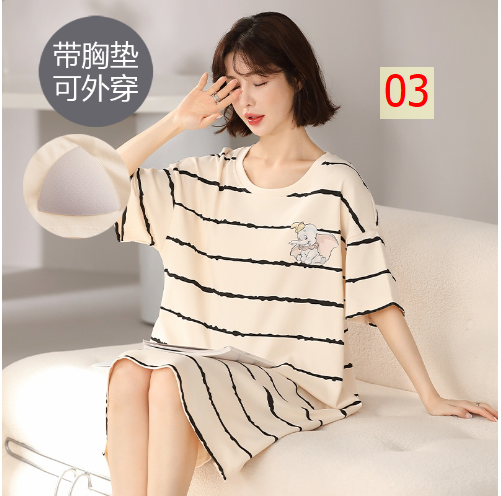 24HH24.10 - VÁY COTTON NỮ CỘC TAY CÓ ĐỆM NGỰC
