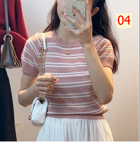 24HA24.04 - ÁO LEN MONTEGHI KẺ NGANG