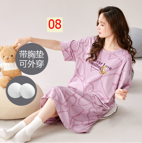 24HH24.10 - VÁY COTTON NỮ CỘC TAY CÓ ĐỆM NGỰC
