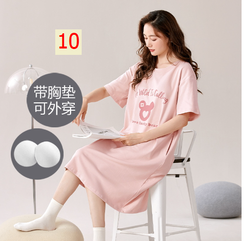 24HH24.10 - VÁY COTTON NỮ CỘC TAY CÓ ĐỆM NGỰC
