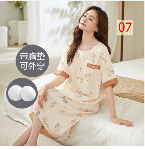 24HH24.10 - VÁY COTTON NỮ CỘC TAY CÓ ĐỆM NGỰC