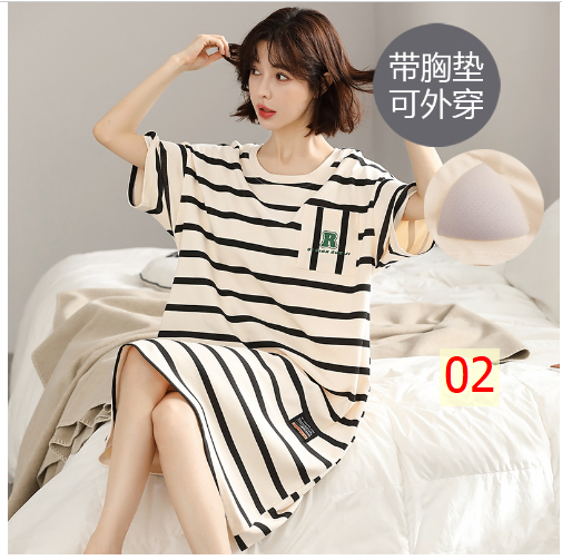 24HH24.10 - VÁY COTTON NỮ CỘC TAY CÓ ĐỆM NGỰC
