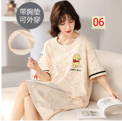 24HH24.10 - VÁY COTTON NỮ CỘC TAY CÓ ĐỆM NGỰC
