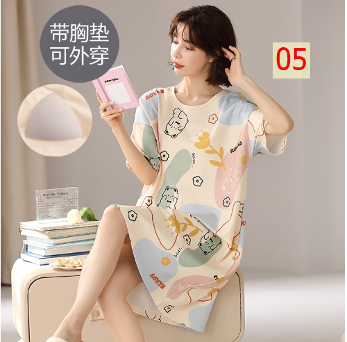 24HH24.10 - VÁY COTTON NỮ CỘC TAY CÓ ĐỆM NGỰC