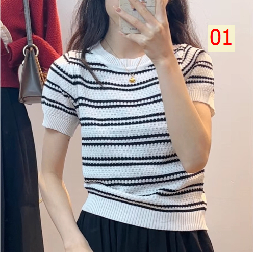 24HA24.04 - ÁO LEN MONTEGHI KẺ NGANG