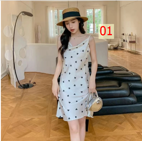 24HH24.09 - VÁY LỤA 2 DÂY QCCC