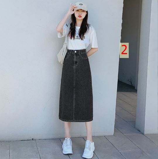 24HA34.15 - CHÂN VÁY JEANS DÁNG DÀI HÀGG QC