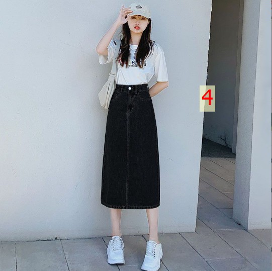 24HA34.15 - CHÂN VÁY JEANS DÁNG DÀI HÀGG QC
