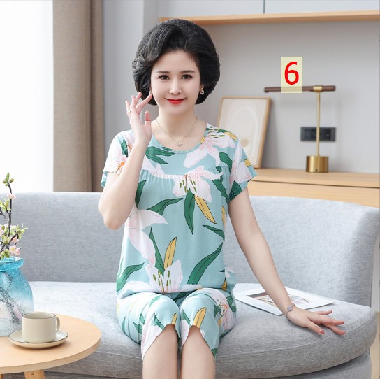 24HH74.01 - BỘ LANH COTTON HOA QCCC CHO BÀ/CHO MẸ