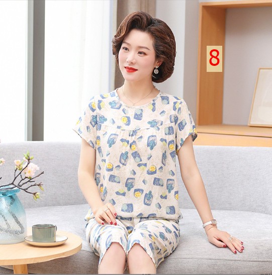 24HH74.01 - BỘ LANH COTTON HOA QCCC CHO BÀ/CHO MẸ