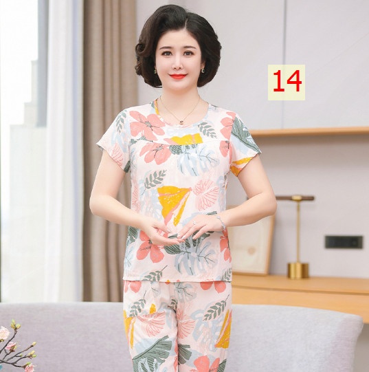 24HH74.01 - BỘ LANH COTTON HOA QCCC CHO BÀ/CHO MẸ