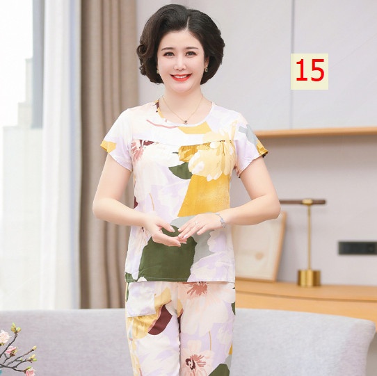 24HH74.01 - BỘ LANH COTTON HOA QCCC CHO BÀ/CHO MẸ