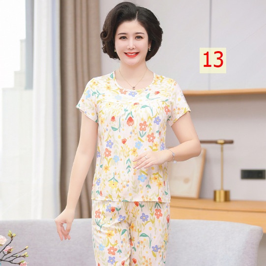 24HH74.01 - BỘ LANH COTTON HOA QCCC CHO BÀ/CHO MẸ