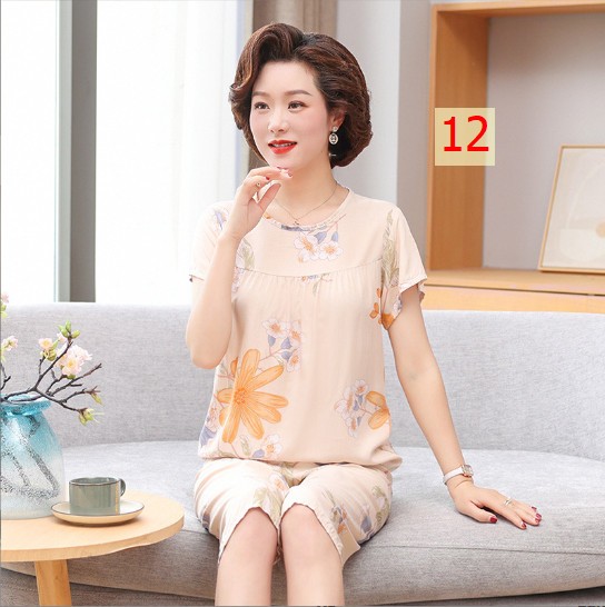 24HH74.01 - BỘ LANH COTTON HOA QCCC CHO BÀ/CHO MẸ