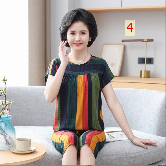 24HH74.01 - BỘ LANH COTTON HOA QCCC CHO BÀ/CHO MẸ