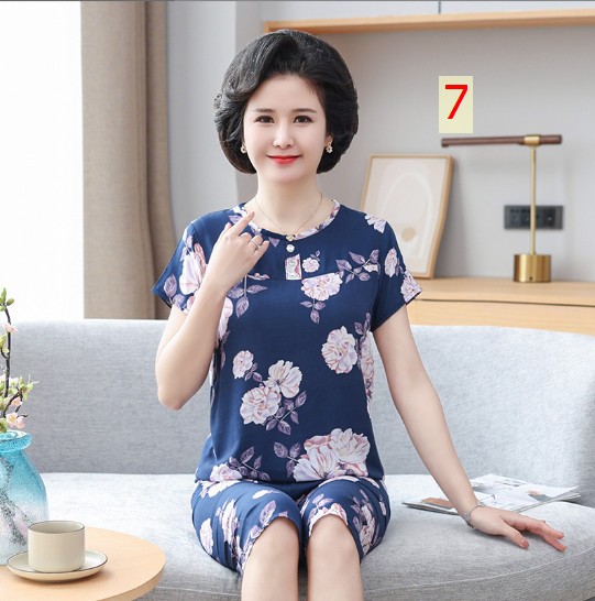 24HH74.01 - BỘ LANH COTTON HOA QCCC CHO BÀ/CHO MẸ