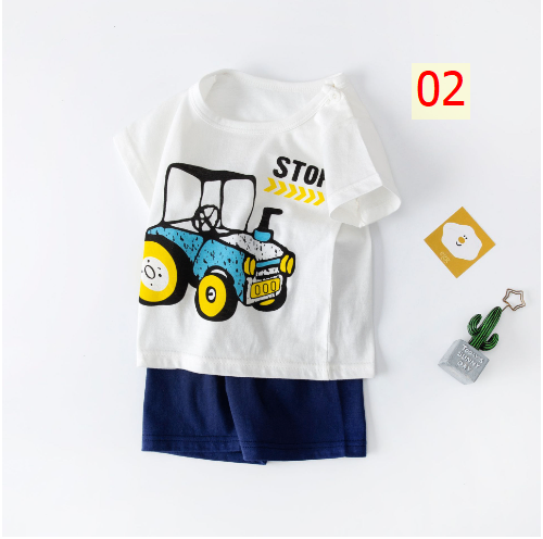 24HA74.06 - SET 2 BỘ MẶC NHÀ COTTON CHO BÉ