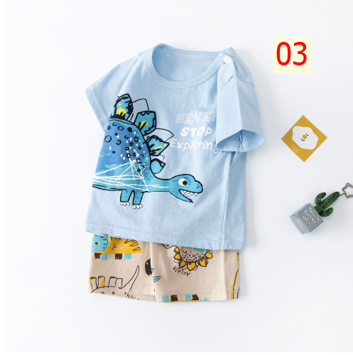 24HA74.06 - SET 2 BỘ MẶC NHÀ COTTON CHO BÉ