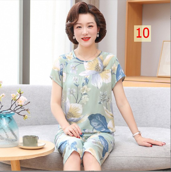 24HH74.01 - BỘ LANH COTTON HOA QCCC CHO BÀ/CHO MẸ