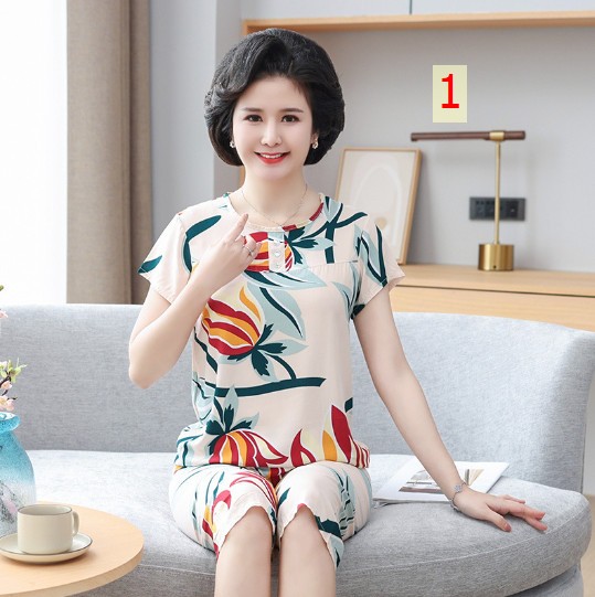 24HH74.01 - BỘ LANH COTTON HOA QCCC CHO BÀ/CHO MẸ