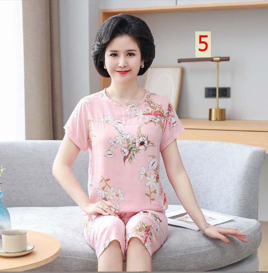 24HH74.01 - BỘ LANH COTTON HOA QCCC CHO BÀ/CHO MẸ